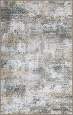 WILLSUN Washable Area Rugs, 4x6 Non-Slip Boho Large Area Rugs for Living Room, Bedroom, Machine Washable Vintage Rug, Indoor Floral Print Carpet for Home Decor, Kid & Pet Friendly Mat