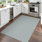 EARTHALL Washable Area Rug 3x5 Ft Non Slip Rugs for Entryway, Non Slip Braided Throw Rugs Door Mat Indoor Outdoor Entrance, Cotton Woven Carpet for Kitchen Foyer Front Door, Turquoise/Gray