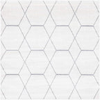 Unique Loom Trellis Frieze Collection Area Rug - Geometric (5' Square, Ivory/ Gray)