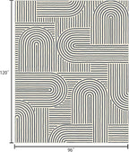 Washable Area Rug 8x10 - Large Indigo Boho Rugs for Living Room Soft Abstract Bedroom Rug Ultra-Thin Modern Rainbow Carpet Dining Room Nursery Room Home Decor