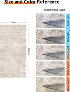Art&Tuft Non-Slip Runner Rug - 3x6 Runner Rug Washable Low-Pile Rugs Runners, Soft Distressed Carpet Runner for Bedroom Bathroom Kitchen Laundry Living Room, Beige