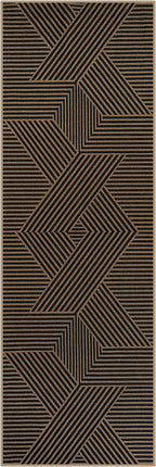 Lahome Modern Geometric Runner Rug, 2x6 Washable Rug Runners for Hallways Non Slip, Black Outdoor Carpet with Rubber Backing, Farmhouse Non Shedding Kitchen Mats for Floor Entryway