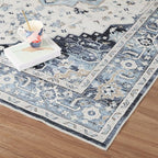 Dripex 9x12 Area Rugs - Stain Resistant Washable Rug Distressed Rugs for Living Room Dining Room Bedroom Anti-Slip Low-Pile and Soft Accent Rug Farmhouse Office Home Decor, Pet & Child Friendly
