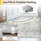 Washable Area Rugs 4ft Non-Slip Modern Abstract Soft for Living Room Entryway Bedroom Nursery, Print Pattern, Gray White Grey