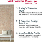Well Woven Asha Rome Beige Cream 3'3" x 5' Area Rug - Oriental Floral Pattern, Easy Clean, Floor-Friendly Backing - for Living Room, Bedroom, and Dining Room
