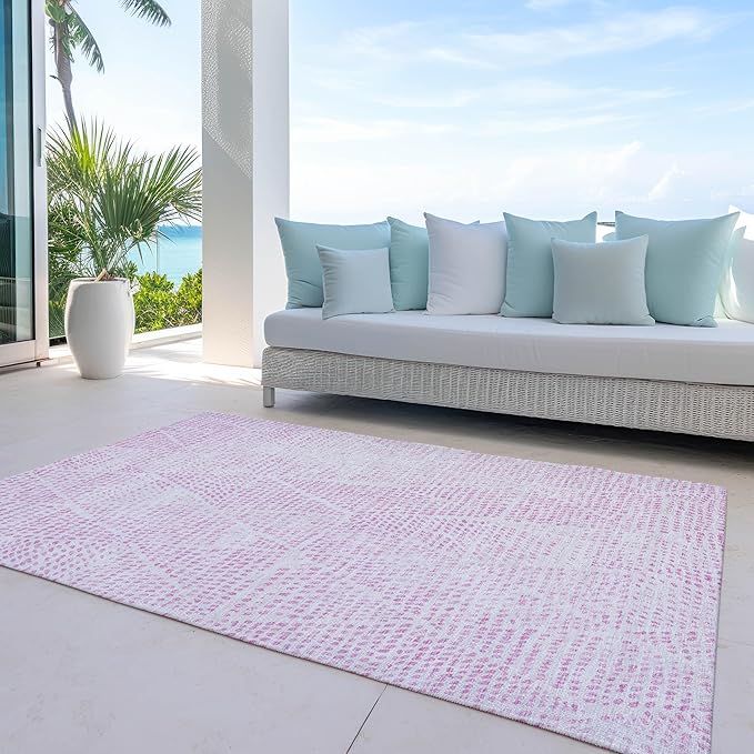 Addison Rugs Chantille ACN591 Pink 2'6" x 3'10" Indoor Outdoor Area Rug, Easy Clean, Machine Washable, Non Shedding, Bedroom, Living Room, Dining Room, Kitchen, Patio Rug