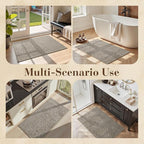 MontVoo Door Mat Indoor Entrance Doormat, Absorbent Durable Rubber Non Slip Front Door Mat for Inside Entry Entryway Dirt Trapper Welcome Mat, Grey Brown 32''x48''