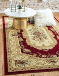 Unique Loom Versailles Collection Traditional Classic Floral Motif Area Rug (10' 0 x 13' 0 Rectangular, Burgundy/ Ivory)