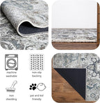 Keen Home Design 6x9 Rug - Machine Washable Area Rug with Non-Slip Backing, Ideal for Living Room, Dining Room, Bedroom - Vintage, Easy Clean, Durable, Low Pile - (6' x 9')