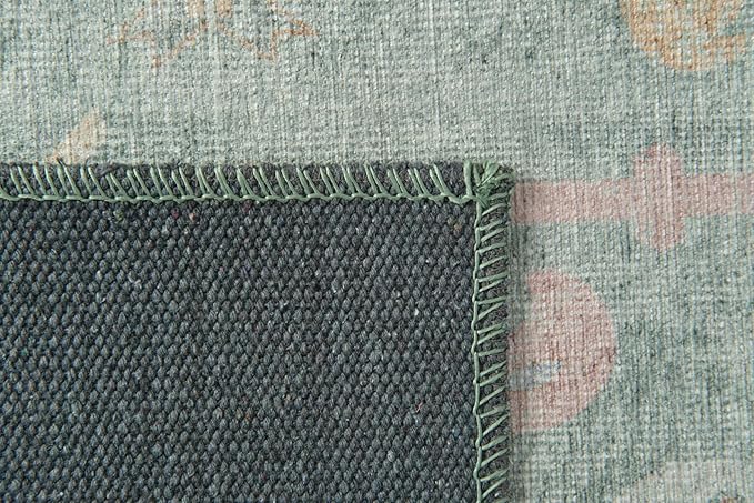 Revival Rugs Nimbus 5'x8' Zero-Shedding Area Rug for Living Room Bedroom - Oeko-TEX Certified, Low Pile, Spot Clean, Confetti, Mint Green