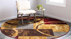 Unique Loom Barista Collection Area Rug - Kouillou (3' 3" Round, Multi/ Brown)