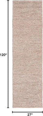 SAFAVIEH Natura Collection Runner Rug - 2'3" x 10', Brown, Handmade Wool Blend, Textured Design, Ideal for Hallway, Bedroom, Foyer (NAT620T)