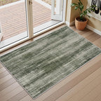 PADOOR Modern Abstract Entryway Rug - 2x3 Washable Rugs Non-Slip Door Mat, Ultra Soft Low Pile Floor Rugs Doormat for Entrance Front Door Indoor Green