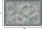 Phantoscope Washable Area Rug 6'x9' Non-Slip, Vintage Boho Rugs for Living Room, Bedroom, Dining Room, Distressed Moroccan Mosaic Diamond Pattern, Low-Pile Foldable Floor Carpet, Grey Charcoal