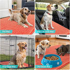 OLANLY Dog Door Mat for Muddy Paws 47x20, Absorbs Moisture and Dirt, Absorbent Non-Slip Washable Doormat, Quick Dry Chenille Mud Mat for Dogs, Entry Indoor Entryway Carpet for Inside Floor, Coral