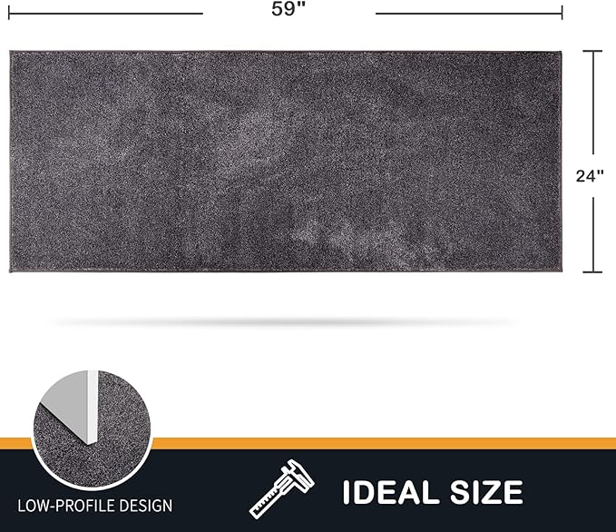 PURRUGS Dirt Trapping Door Mat 24" x 59", Non-Slip Machine Washable Entry Rug, Shoe Scraper, Dog Doormat, Super Absorbent Welcome Mat for Front & Back Door, Muddy Shoes & Paws, Light Grey-Dark Grey