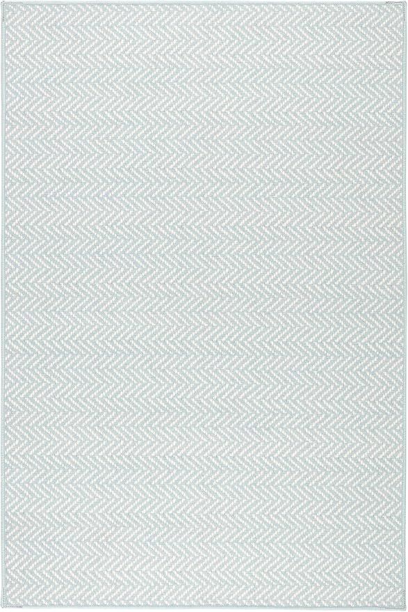 Dash & Albert Herringbone Navy Machine Washable Rug, 7.5 X 9.5 Feet, Blue Geometric Pattern