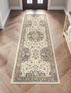 Dripex Tribal Washable Runner Rug-2x5 Non-Slip Non-Shedding Runners for Hallways Stain Resistant Kitchen Mat Laundry Entryway Carpet Runner for Doorway Entrance Bedroom Living Room Decor
