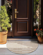 Unique Loom Outdoor Striped Collection Area Rug - Striped (3' 1" x 6' 1" Hearth Taupe/Ivory)