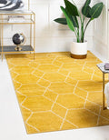 Unique Loom Trellis Frieze Collection Area Rug - Geometric (10' x 13', Yellow/ Ivory)