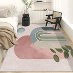 Mid Century Modern Rugs for Home Decor, 3x5 ft, Boho Abstract Geometry Area Rugs for Living Room, Soft Non Slip Washable Minimalist Arched Carpet Bedroom Decorations Dt-Ghf-19