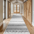 BESTSWEETIE 2x10 Area Rugs for Living Room Washable Moroccan Farmhouse Neutral Geometric Low Pile Non-Slip Soft Print Pattern Rug for Bedroom Kitchen Dining Room Entryway Grey/Black/Navy