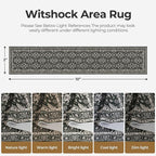 WITSHOCK Black Boho Washable 2x10 Kitchen Runner Rug,Vintage Neutral Hallway Rugs for Entryway,Soft Distressed Floor Mat for Bedroom,Entrance,Indoor Back Door(Black,2x10)