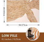 YIHOUSE Orange Rug for Living Room, 6×9 Modern Abstract Area Rug, Geometric Contemporary Wave Striped Rugs for Playroom Nursery, Washable Nonslip Large Rug for Bedroom Dining Room