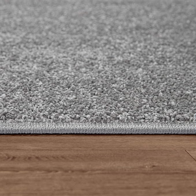 Paco Home Solid Area Rug in Anthracite Modern Plain Design, Size: 4'7" x 6'7"