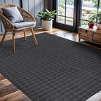 CAMILSON Modern Dark Gray Non Slip Rug 5x7 Ultra Soft High Pile Area Rugs Non Skid Rubber Backing Durable & Easy to Clean Carpet for Living Room Bedroom Kids Room Indoor Use (5 x 7 Dark Gray)