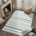 jinchan Moroccan Boho 3x5 Area Rugs for Entryway - Machine Washable Soft Throw Rug Bohemian Design Non-Slip Carpet for Entrance Living Room Kitchen Bedroom (3‘x5', Blue)