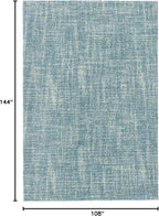 Dash and Albert Crosshatch Wool Area Rug - 8.5 X 11.5 Aegean Solid Hand Micro Hooked Accent Rug - Durable, High Traffic Areas Bedroom, Hallway, Stairs - Premium Luxury Hotel Quality Soft Breathable