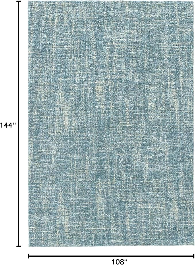 Dash and Albert Crosshatch Wool Area Rug - 8.5 X 11.5 Aegean Solid Hand Micro Hooked Accent Rug - Durable, High Traffic Areas Bedroom, Hallway, Stairs - Premium Luxury Hotel Quality Soft Breathable