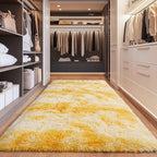 Fluffy Area Rugs for Living Room, Soft Shaggy Carpets for Living Room, Upgrade Anti-Slip Fuzzy Rugs for Kids' Room, Perfect Decor for Modern Home Tie Dye Yellow 2x6Feet