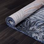 CAMILSON Indoor Outdoor Rug, Navy 7’10”x10’ Leaf Tropical Botanical Area Rugs for Indoor and Outdoor patios, Easy-Cleaning Non-Shedding Living Room, Garden and Kitchen Washable Outside Carpet (8x10)