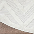 Nourison Home Versatile Ivory White 4' x Round Area Rug - Easy Clean, Non Shedding, Bed Room, Living Room, Dining Room, Kitchen (4' x Round)