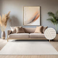 Paco Home Modern Area Rug with Raised Curved Line Pattern – Minimalist Design in Cream, Size: 6'7" x 9'6"