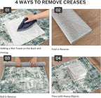 Modern Abstract Small Area Rug Indoor, Grey Green 3x5 Washable Rug Non-Slip Soft Entryway Rug Kitchen Mats Thin Print Faux Wool Floor Carpet Colorful Throw Rugs for Entrance Bedroom