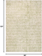 Hand-Tufted 100% Wool Area Rug – Unique Modern Geometric Grid Pattern, Soft Plush Textured Carpet for Living Room, Bedroom, Dining Room & Entryway (Light Green, 4' x 6')