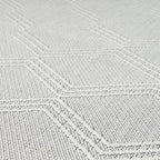 LUXE WEAVERS Modern Farmhouse White 8x10 Washable Area Rug, Anti-Slip Diamond Pattern Carpet