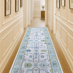 Fame Living Cream Green Oushak Rug, Modern Rugs, Vintage, Turkish, Eclectic, Floral, Pastel, Washable, Small Throw, Accent Area Rug for Living Room, Bedroom, Kitchen, Bathroom, 2'5"x4'9