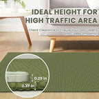 Braided Runner Rug 3x16 Ft Washable Runners for Hallways Non Slip Rubber Backed Kitchen Runners Cotton Long Entryway Runner Indoor, Woven Carpet for Hall Stair Entryway, Green