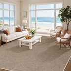 LBRO2M Easy Jute Solid Area Rug 9X12 Washable Rugs for Living Room Bedroom Natural Jute Look Indoor Outdoor Rug Durable, Solid Non Shedding Eco Friendly (9X12 Natural)