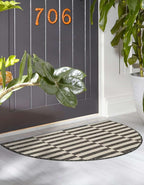 Unique Loom Outdoor Striped Collection Area Rug - Striped (2' 2" x 3' 7" Hearth Charcoal/Ivory)