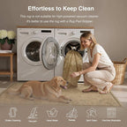 HUGEAR 9x12 Machine Washable Area Rugs Vintage Brown - Neutral Living Room Bedroom Rug Non Slip Stain Resistant Low Pile Aesthetic Throw Carpet Kids & Pet Friendly