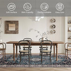 Easy-Going Area Rug 6x9 Medallion Distressed Washable Rugs for Living Room Non-Slip Bedroom Rug Low Pile Lightweight Vintage Retro Throw Rug for Dining Room Kitchen Home Office Carpet, Teal Brick