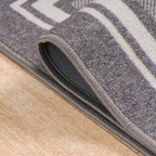 Beverly Rug Non Slip Area Rugs 2x7 Modern Bordered Non Skid Rubber Backing Soft Runner Rug for Living Dining Room Easy to Clean Non Shedding Kitchen Bedroom Indoor Carpet 2 x 7 Gray