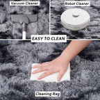 Beglad Fluffy Area Rugs 6x9 Feet, Modern Minimalist Style Shag Fuzzy Rugs, Non-Slip Indoor Carpet Soft Rugs for Kids Room, Bedroom & Living Room, Tie-Dyed Dark Grey