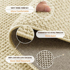 Shilucheng Wool Rug 8x10 Non-Slip, Blend 80% Wool and 20% Cotton Rugs for Living Room, Bedroom, Dinning Room, Soft Durable Cotton Backing Modern Area Rug (Beige)