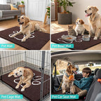 Smiry Dog Door Mat for Muddy Paws, Absorbent Dirt Trapper Non Slip Quick Dry Washable Chenille Mat for Mud Dogs, Entry Rug for Indoor and Outdoor (59x24 Inches, Brown and White)